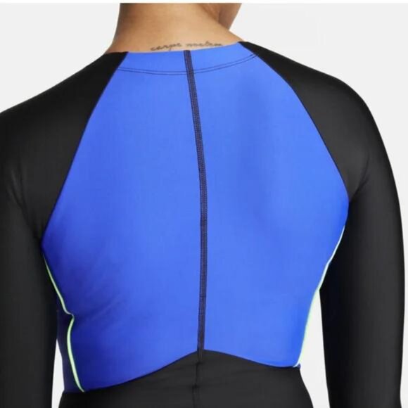 NWT Nike Women's Hydralock Sculpt Solid Long Sleeve One Piece Swimsuit - Picture 3 of 7